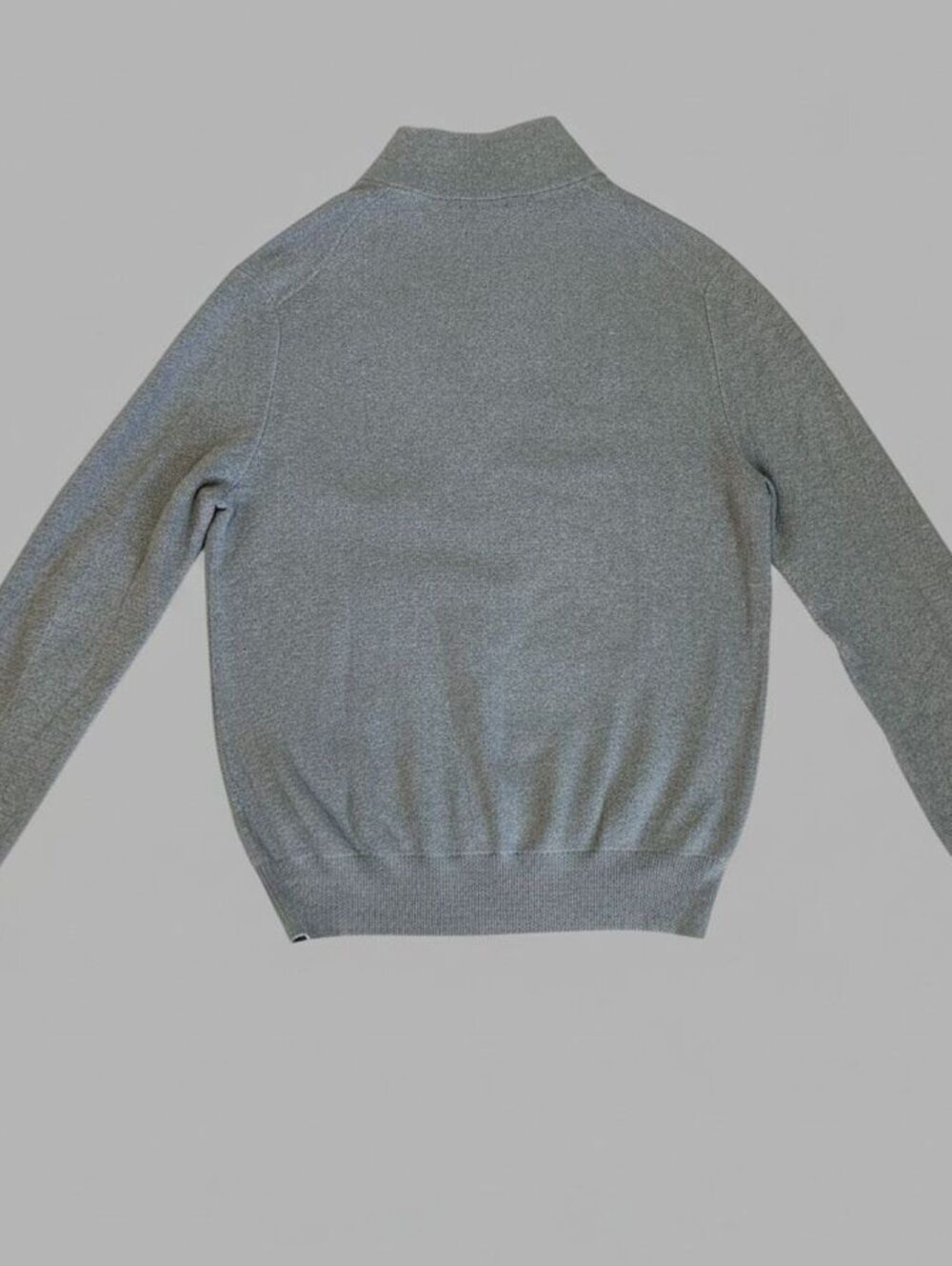 Polo Ralph Lauren Men's Gray Pima Cotton Quarter Zip Preppy Classic Sweater L - Picture 3 of 6